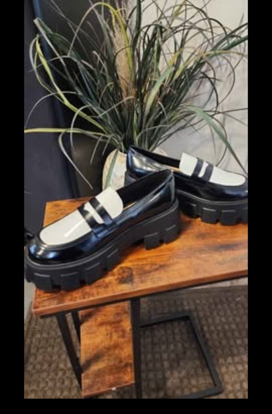 black and white Mary Jane style shoes!