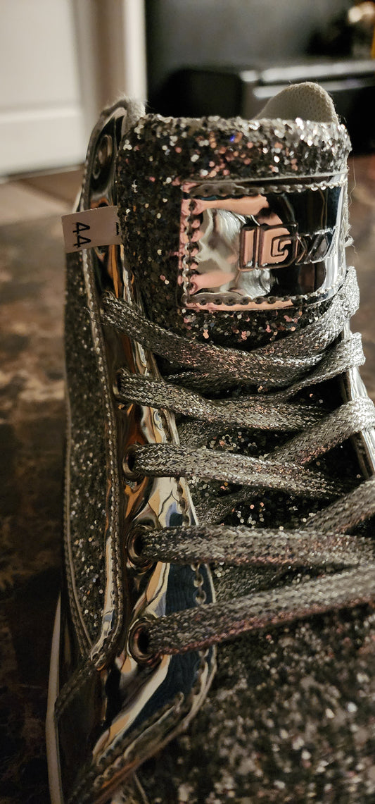 IGXX Silver Glitter High-Top Sneakers (Women’s)