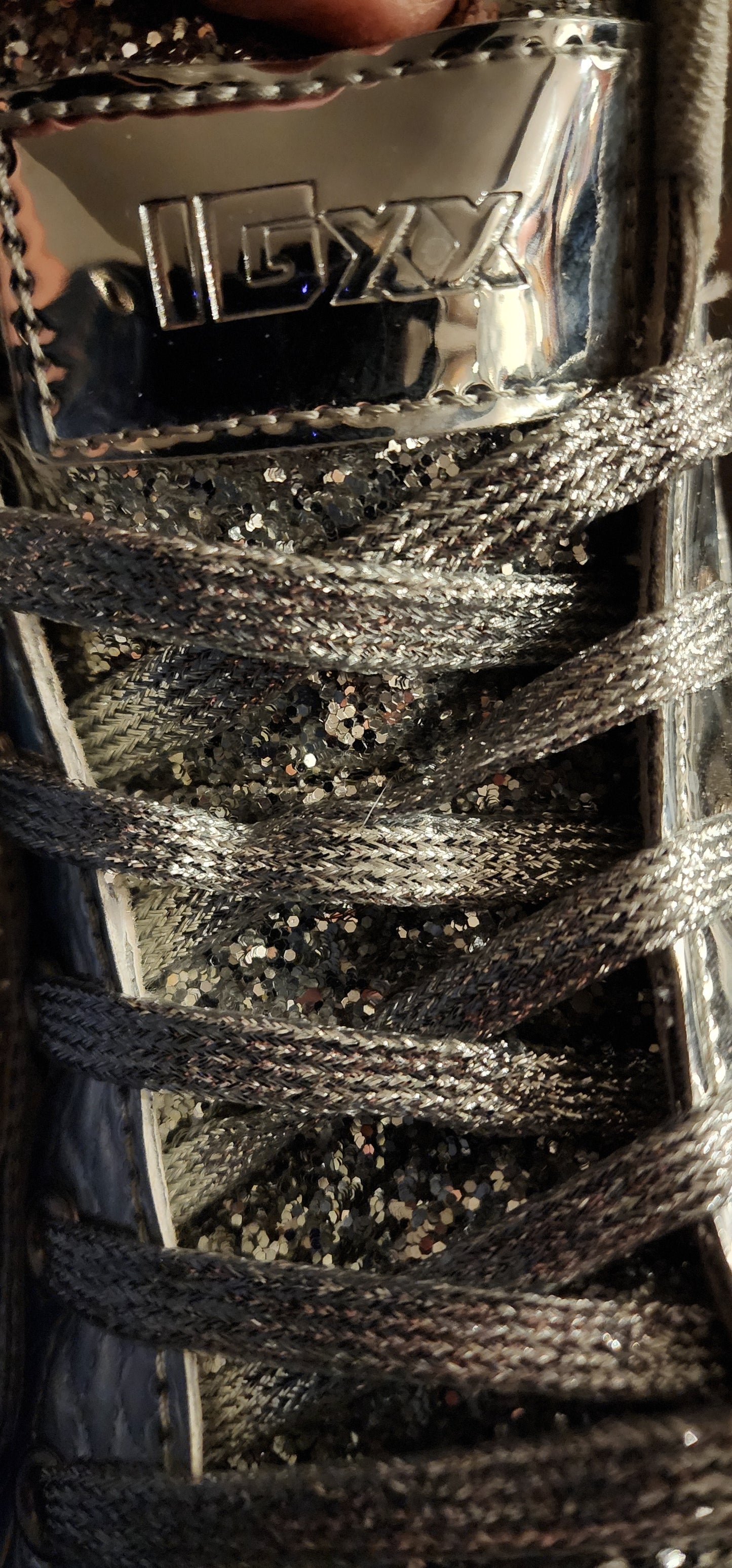 IGXX Silver Glitter High-Top Sneakers (Women’s)